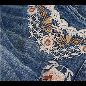 LF Classic Denim Floral Embroidered Boot-Cut Jeans